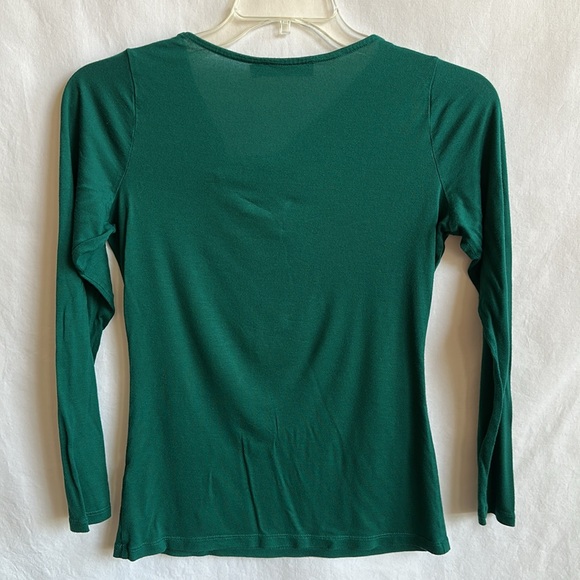 The Limited women's green long sleeve top with twisted neckline, size M - Picture 4 of 7